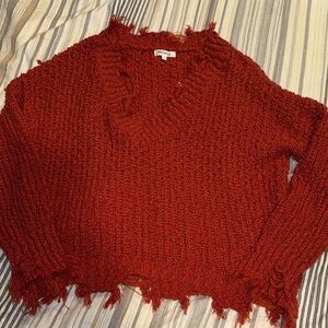 Miracle Deep Red V-Neck Sweater